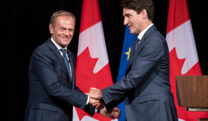 CETA Tusk et Trudeau