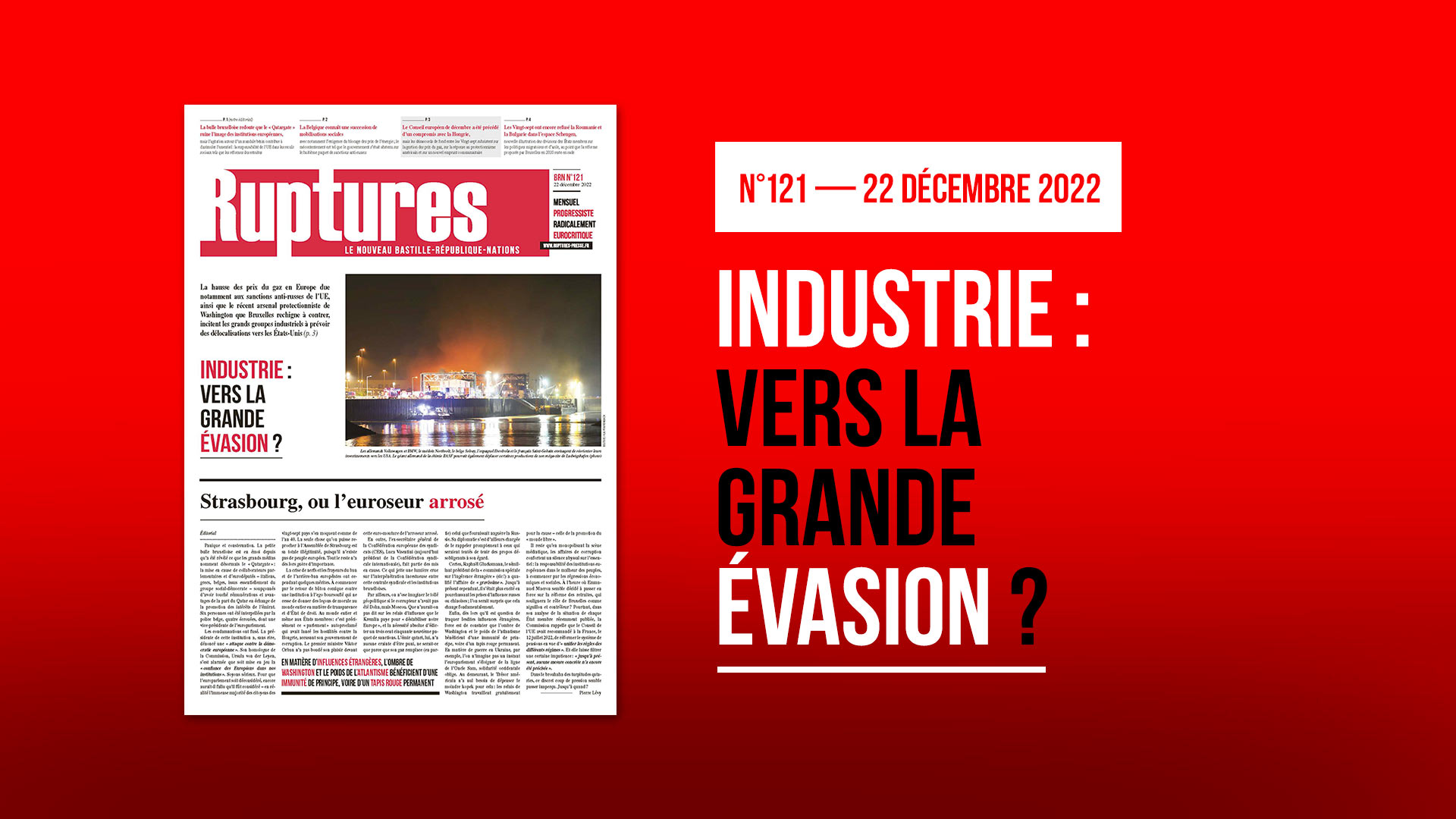 L'édition de décembre est parue... - Ruptures