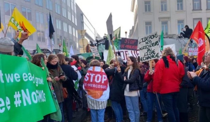 Manifestation contre l'accord avec le Mercosur